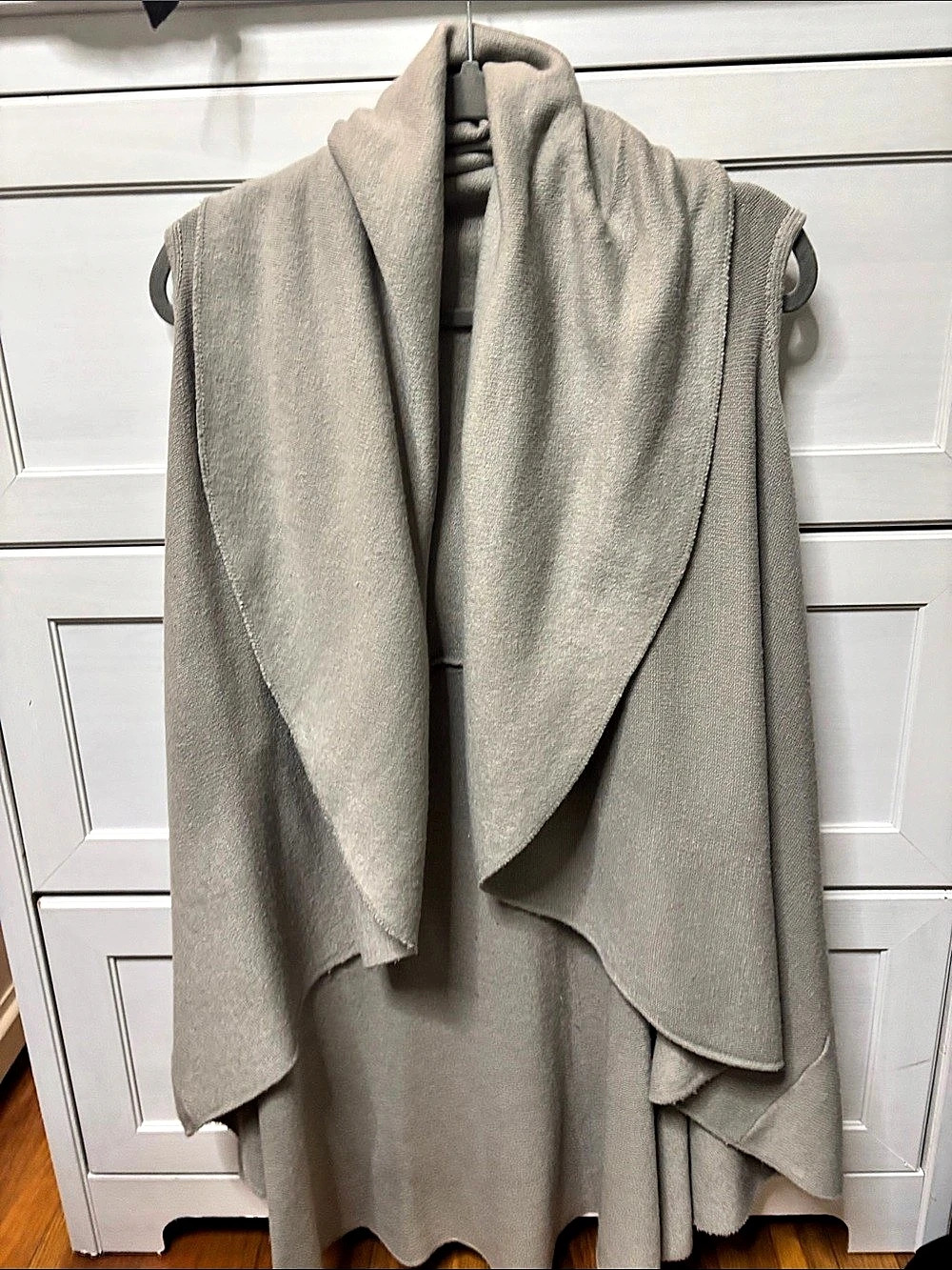 LOOK Basic Shawl Vest Draped Acrylic Gray